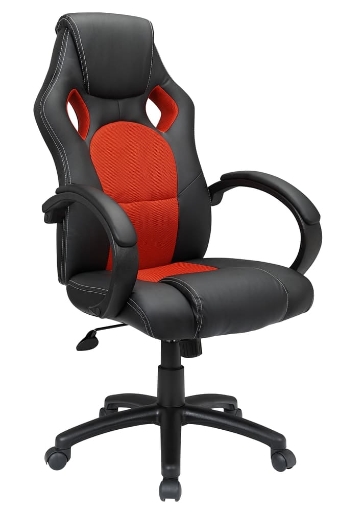 122010 - Kancelářské křeslo ADK SPERO, černá + červená ekokůže