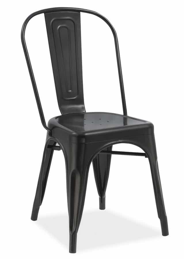 Jídelní kovová židle LOFT, černá mat
