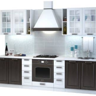 Kuchyně PRAGA 190/280 cm, wenge/bílý lesk