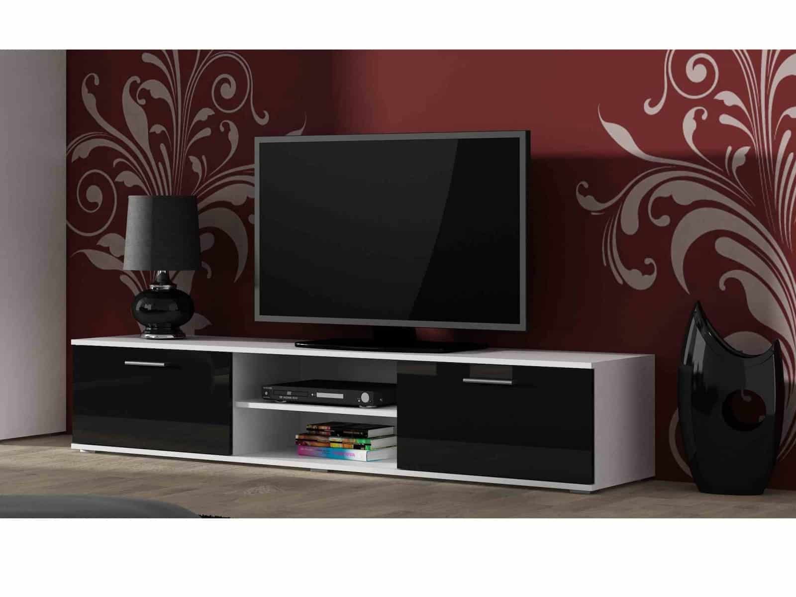 SOHO, RTV stolek 180 S-3, bílý mat/černý lesk