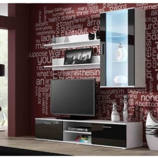 SOHO, obývací pokoj - sestava 2, bílý mat/černý lesk