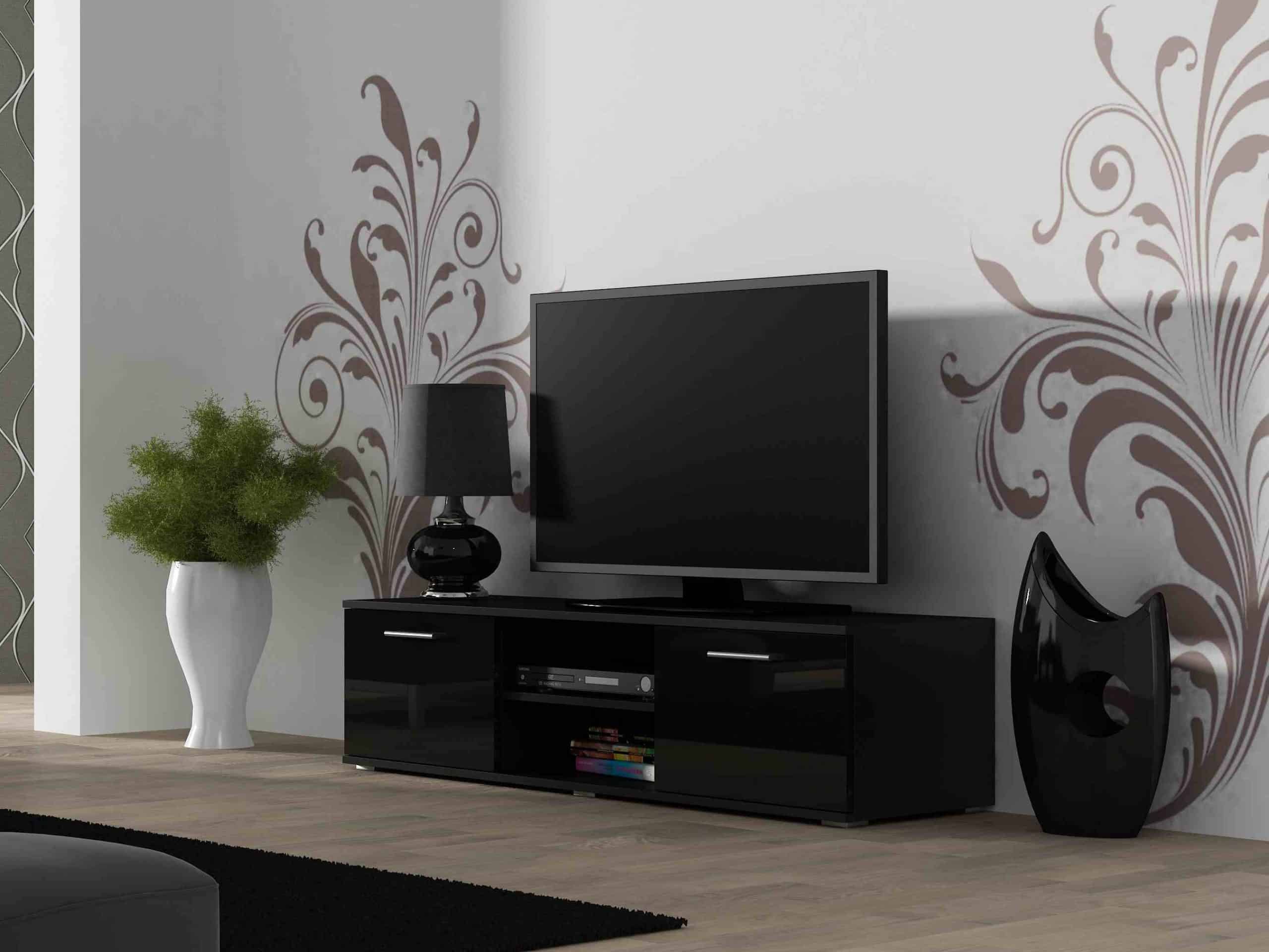 SOHO, RTV stolek 140 S-4, černý mat/černý lesk