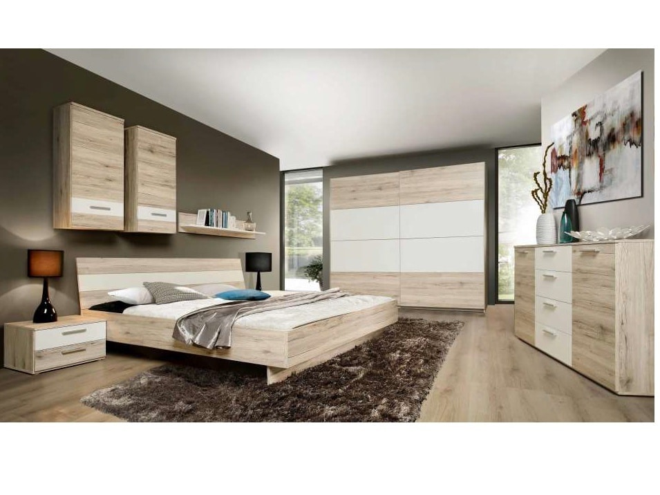 VALERIE, ložnice, dub pískový/bílá