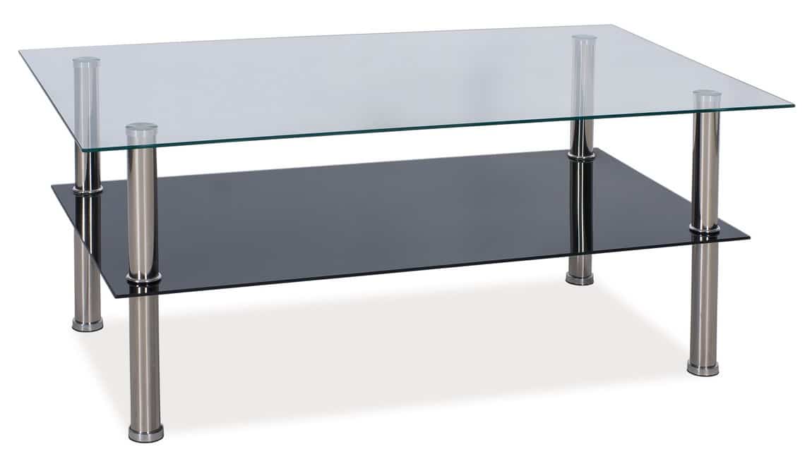 Konferenční stolek TESSA, kov/sklo