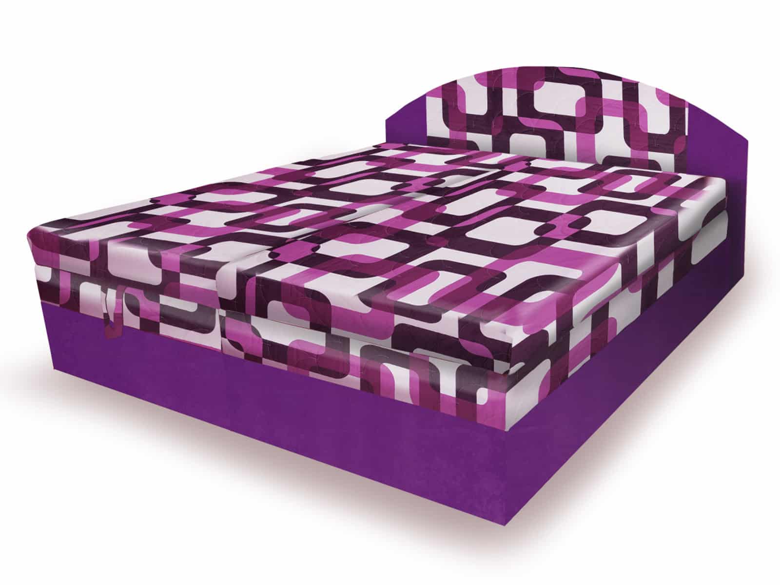 Polohovací čalouněná postel VESNA 180x200 cm, fialová látka