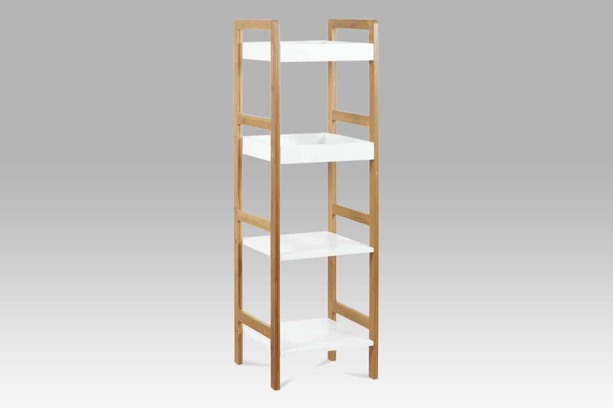 Regál DR-013-4, 4 police, lakovaný bambus a MDF