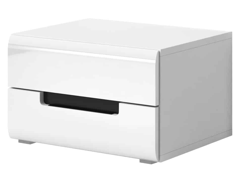 HEKTOR noční stolek TYP 22, bílá/bílý lesk