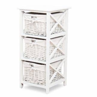 Komoda se 3 koši, RAFAELLO, bílá