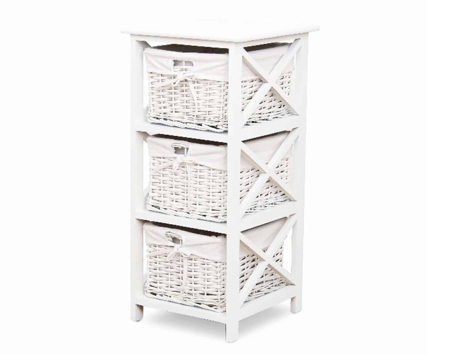 Komoda se 3 koši, RAFAELLO, bílá