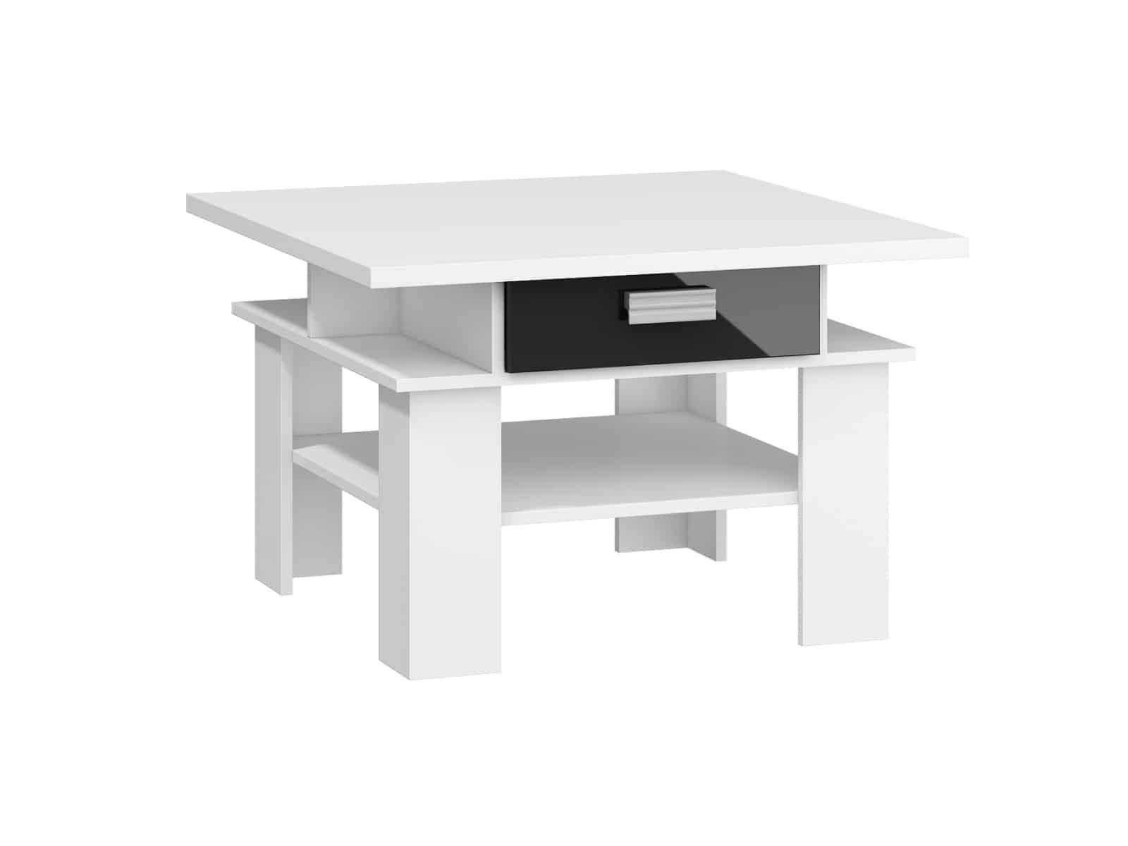 SOLO, konferenční stolek, bílá/černý  lesk
