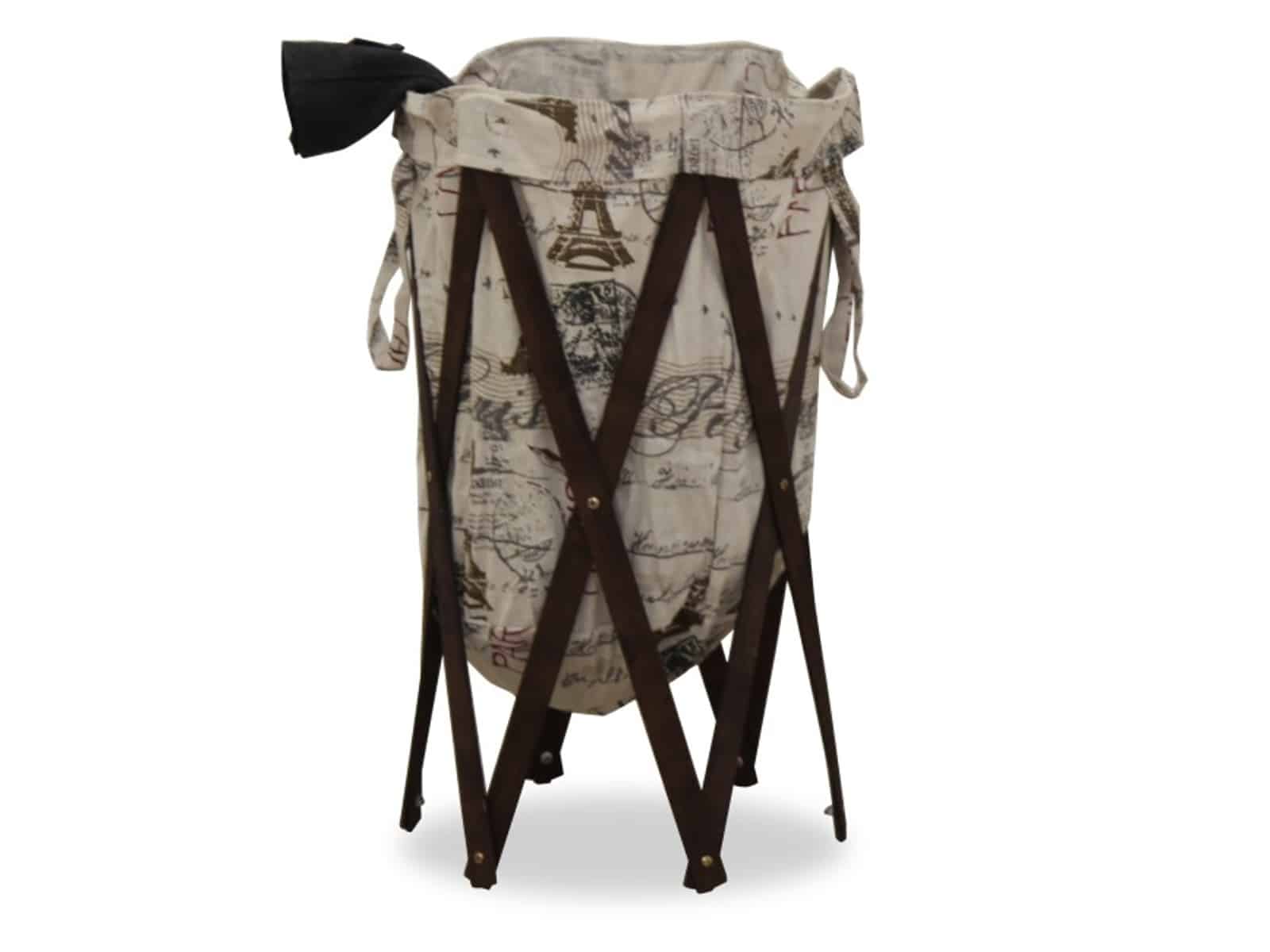 Skládací koš na prádlo DŽIMBO 1, tmavě hnědá