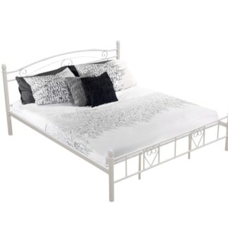 Kovová postel BRITA 180 x 200 vč. roštu, bílá