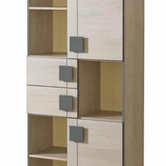 GIMMI, kombinovaná skříň G2, dub santana + barva: šedá