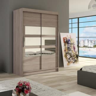 Šatní skříň MIAMII V, trufla/zrcadlo