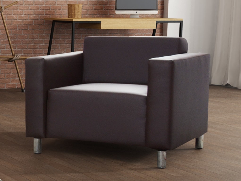 Křeslo KORA 2, tmavě hnědá ekokůže