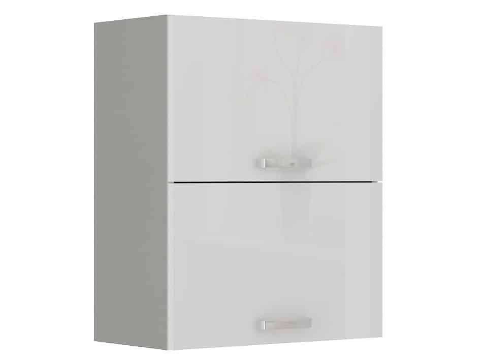 BIANKA, skříňka horní 60 GU-72, šedá / bílý lesk