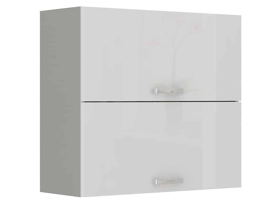 BIANKA, skříňka horní 80 GU-72, šedá / bílý lesk