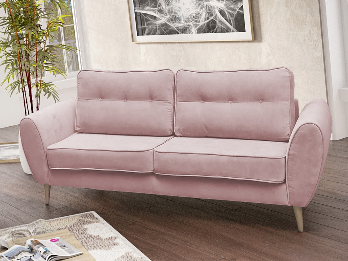 Dvojsedák LARS 2, světle růžová látka