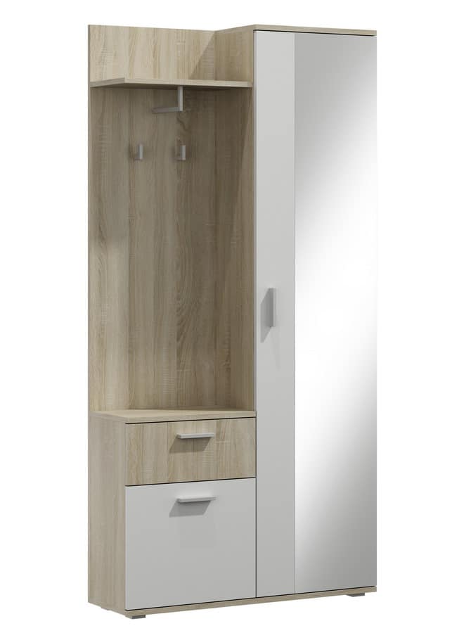 Předsíňová stěna NOVA, dub sonoma/bílá