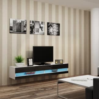 Televizní stolek VIGO NEW "180", bílá/černý lesk