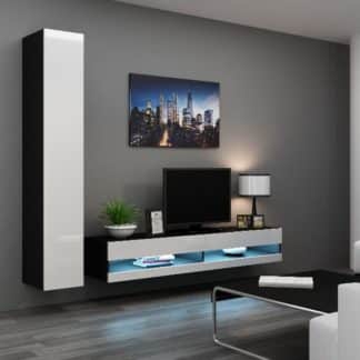 Obývací stěna VIGO NEW 9, černá/bílý lesk