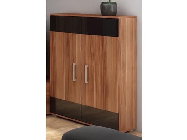 SOLAR, regál nízký, švestka/černý lesk