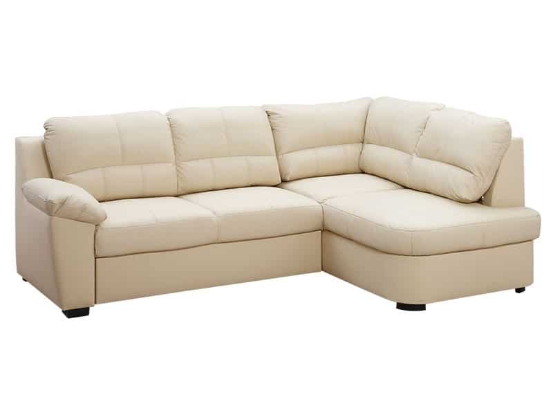 Kožená rohová sedačka AROSA, krémová, pravá