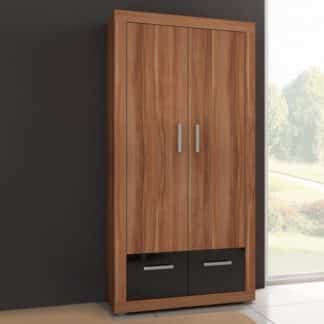 VIKI, skříň 05, švestka wallis/černý lesk