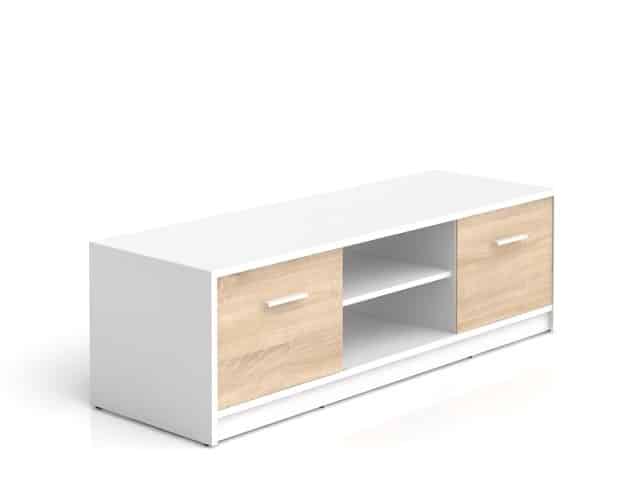 NEPO, televizní stolek RTV2D, bílá/dub sonoma
