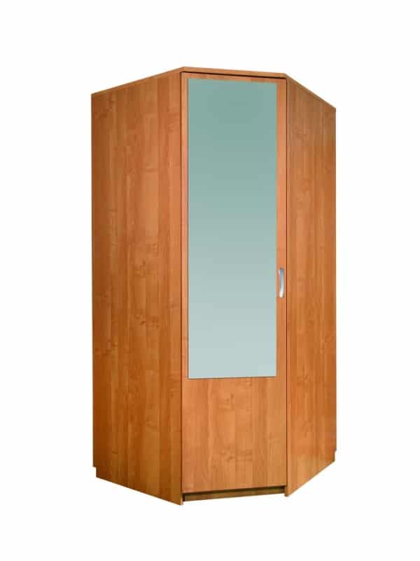 Šatní skříň rohová se zrcadlem, barva: