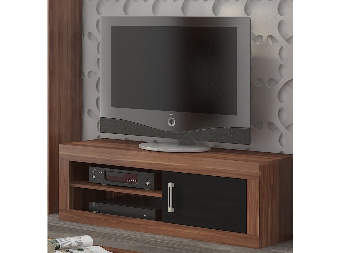 VERIN/21, televizní stolek 1D, švestka wallis/černý lesk