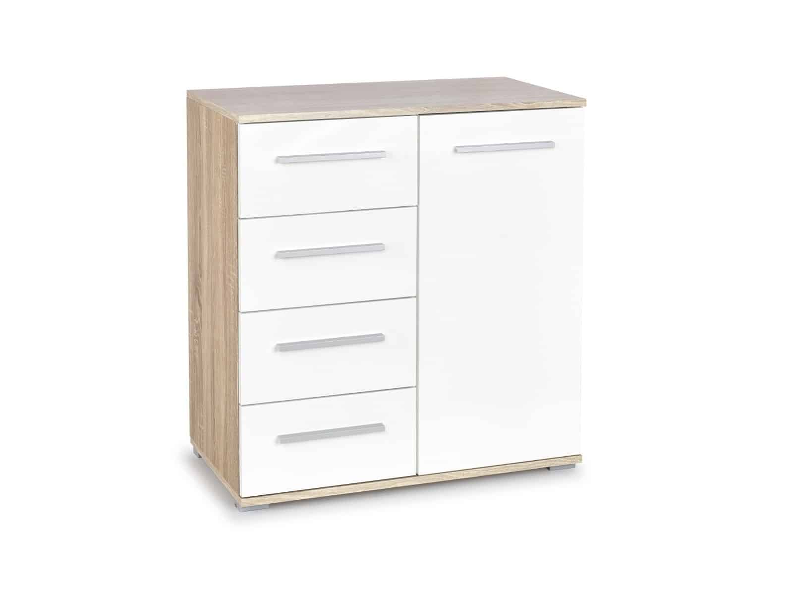Komoda LIMA KM-2, dub sonoma/bílá