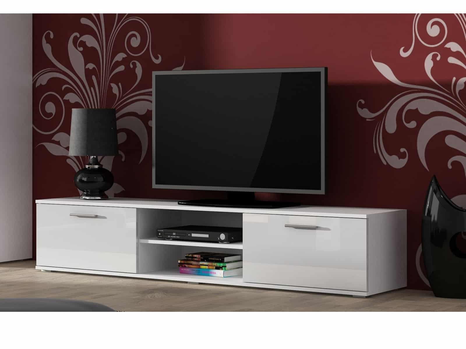 SOHO, RTV stolek 180 S-3, bílý mat/bílý lesk