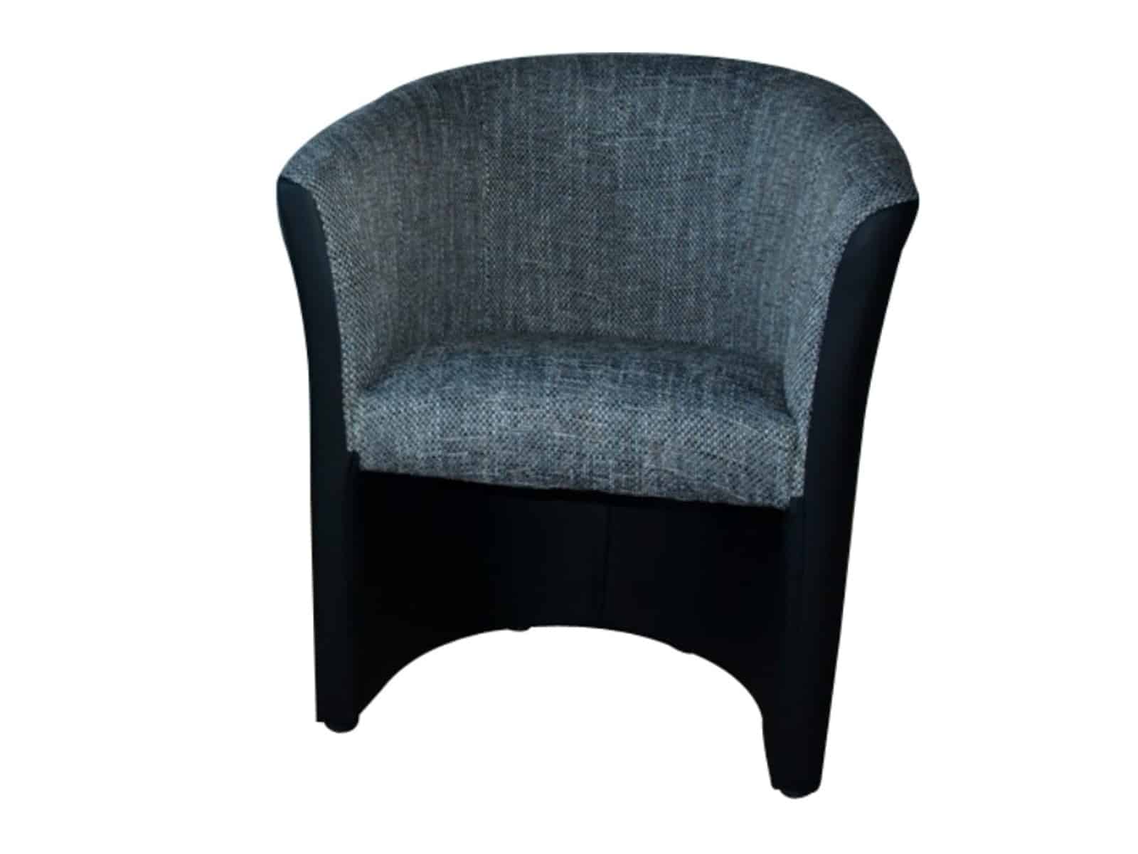 Křeslo CUBA, šenil šedý/černá ekokůže