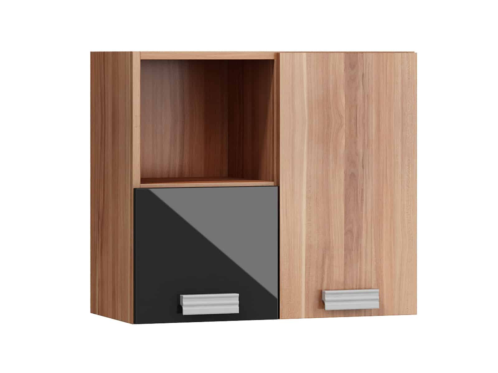 SOLO,závěsná skříňka SOL-08P, švestka wallis/černý lesk