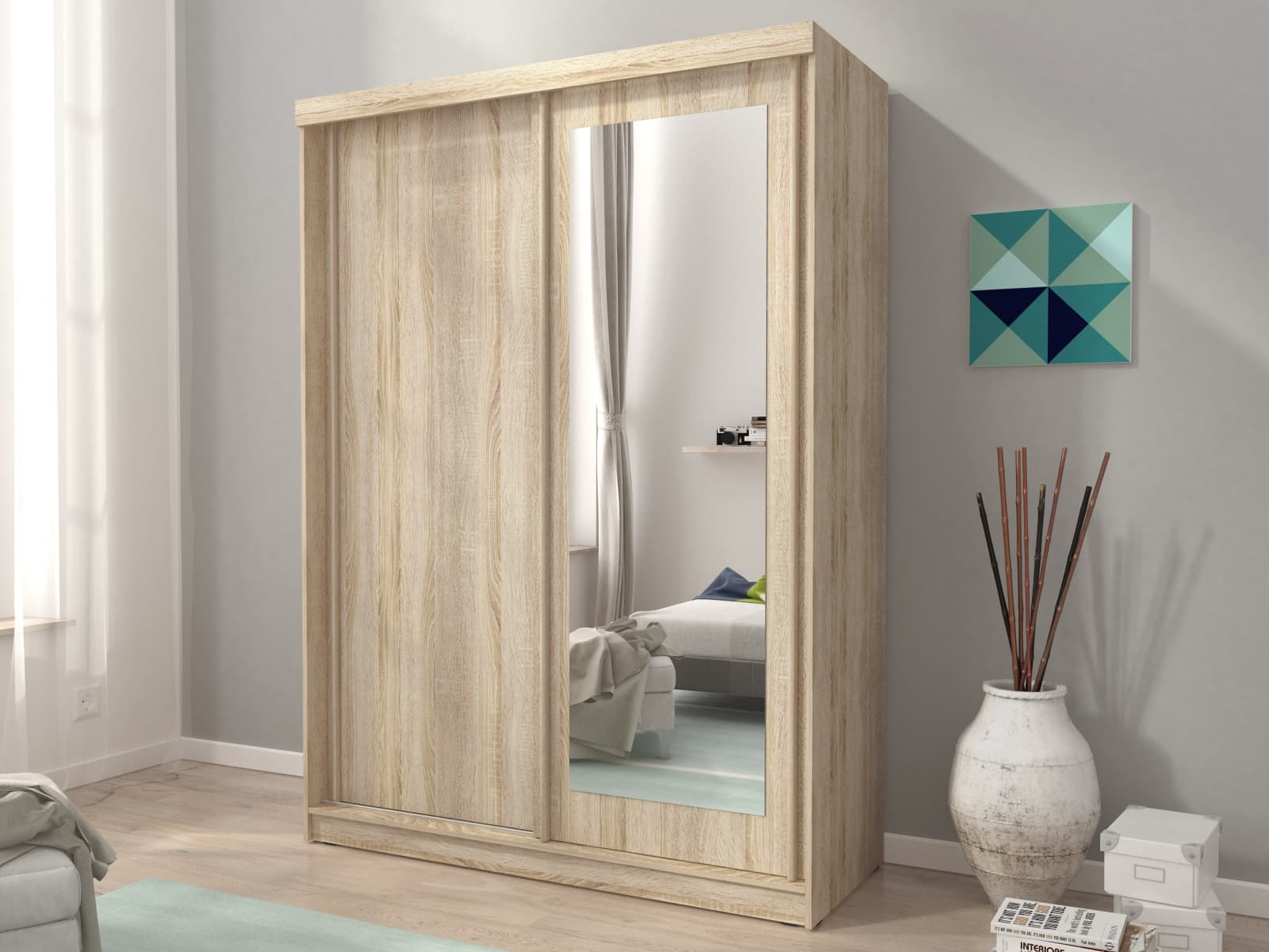 Skříň ALASKA 150 cm, dub sonoma