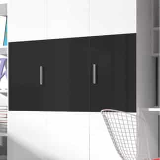 Šatní skříň RAJ 3, bílá/černý lesk