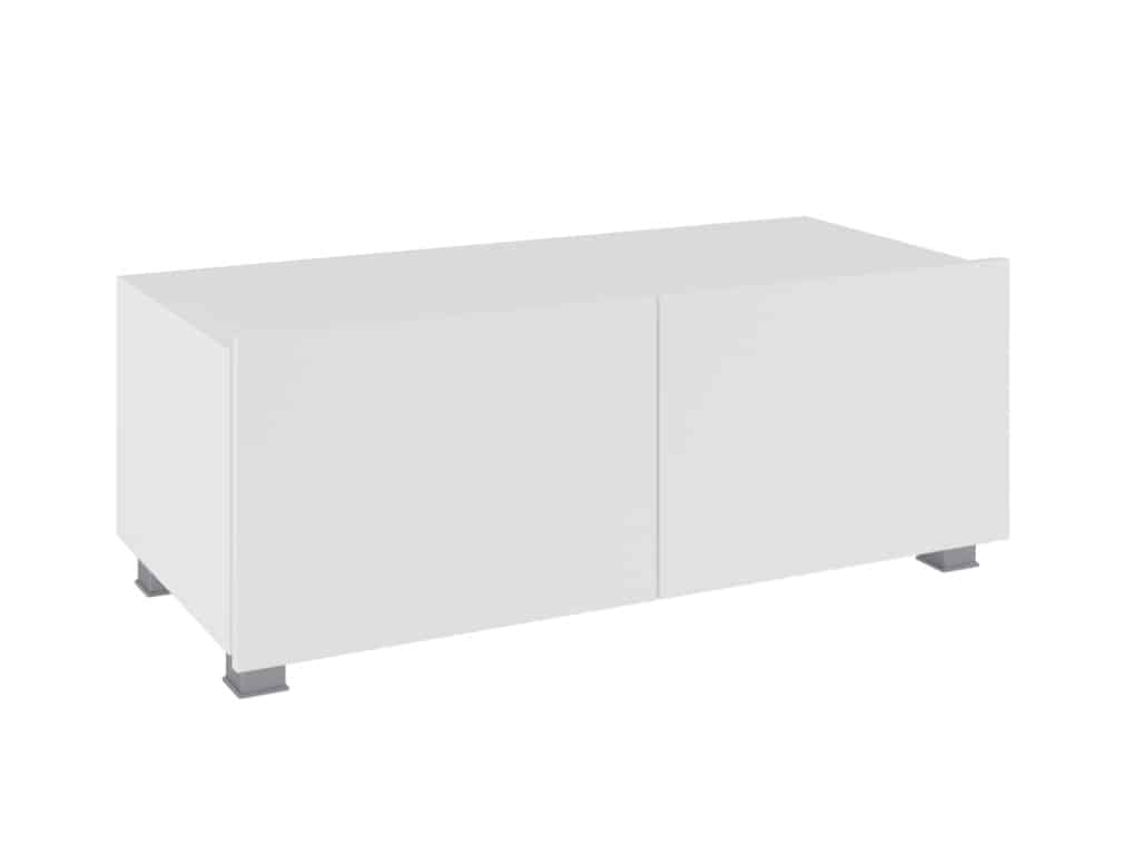 Televizní stolek RTV 100 CALABRINI, bílá/bílý lesk