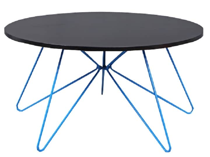 MIKKEL konferenční stolek, černý dub/modrá