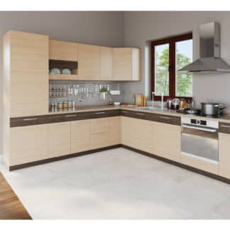 Rohová kuchyně MODENA 275x300, rijeka světlá