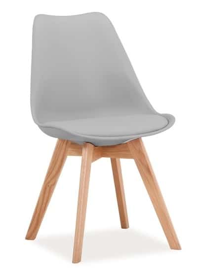 Jídelní židle KRIS, světle šedá/dub