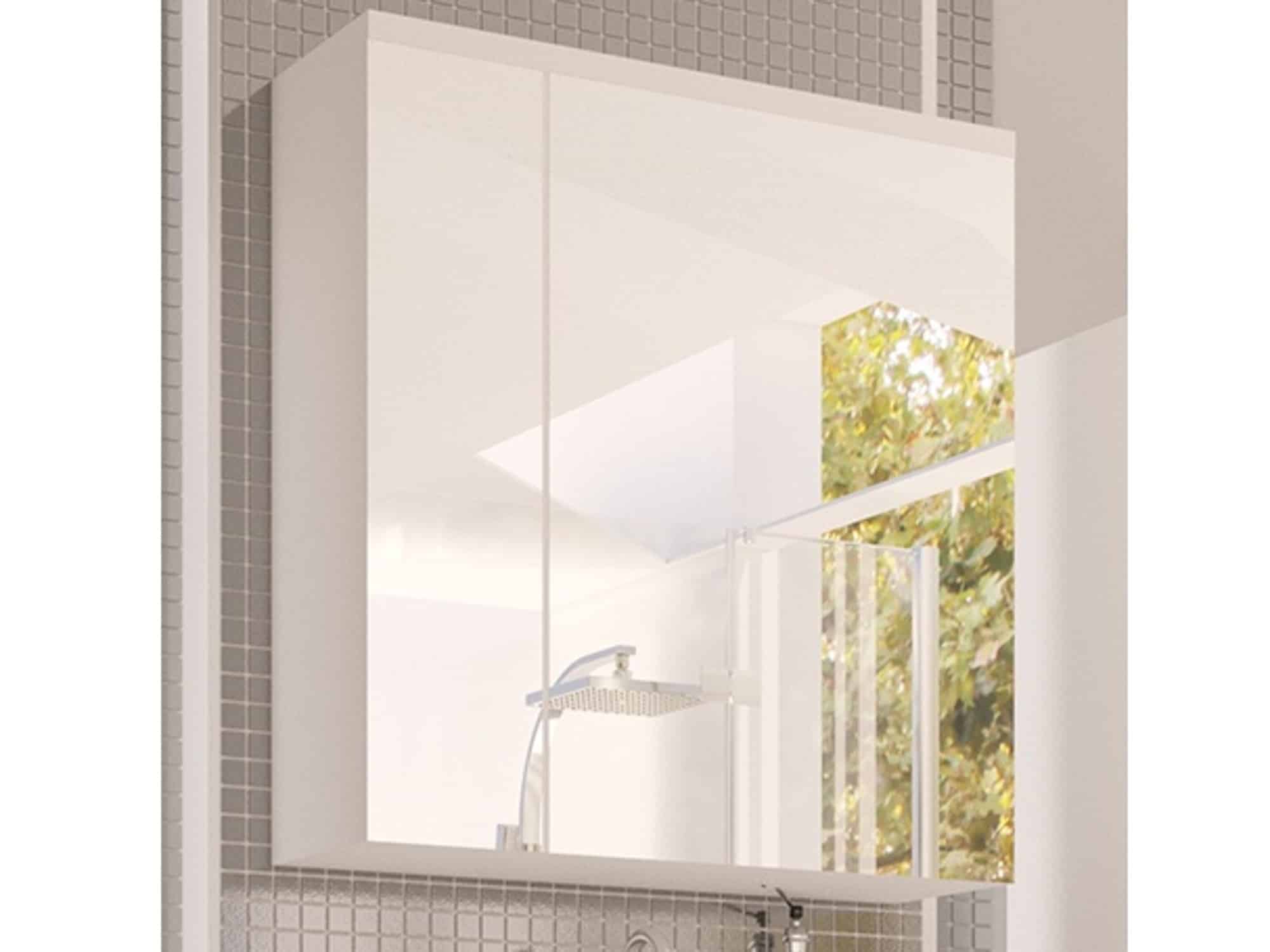 PORTO, skříňka horní se zrcadlem, bílá