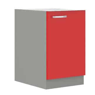 ROSE, skříňka dolní 60 D 1F BB, šedá / červený lesk