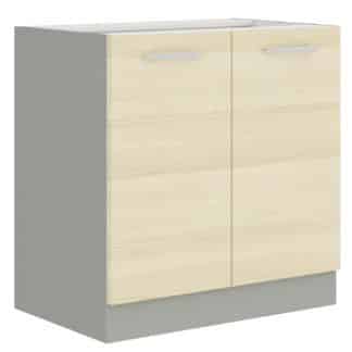 EKO AKACJA, skříňka dolní 80 D 2F BB, šedá/akácie