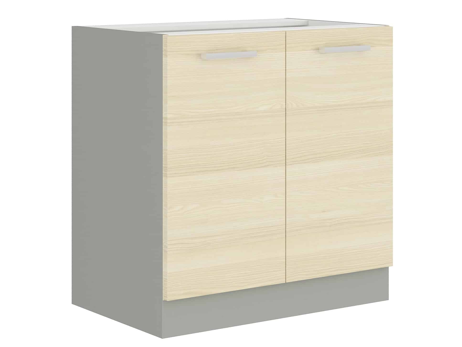 EKO AKACJA, skříňka dolní 80 D 2F BB, šedá/akácie