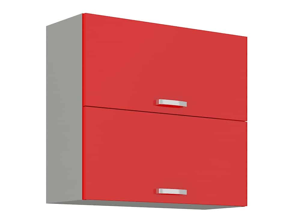 ROSE, skříňka horní 80 GU-72, šedá / červený lesk
