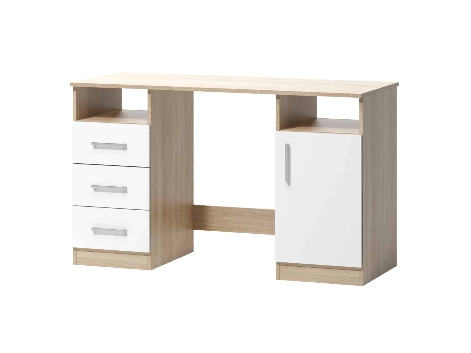 Psací stůl ARTA 16, dub sonoma světlý/bílý mat