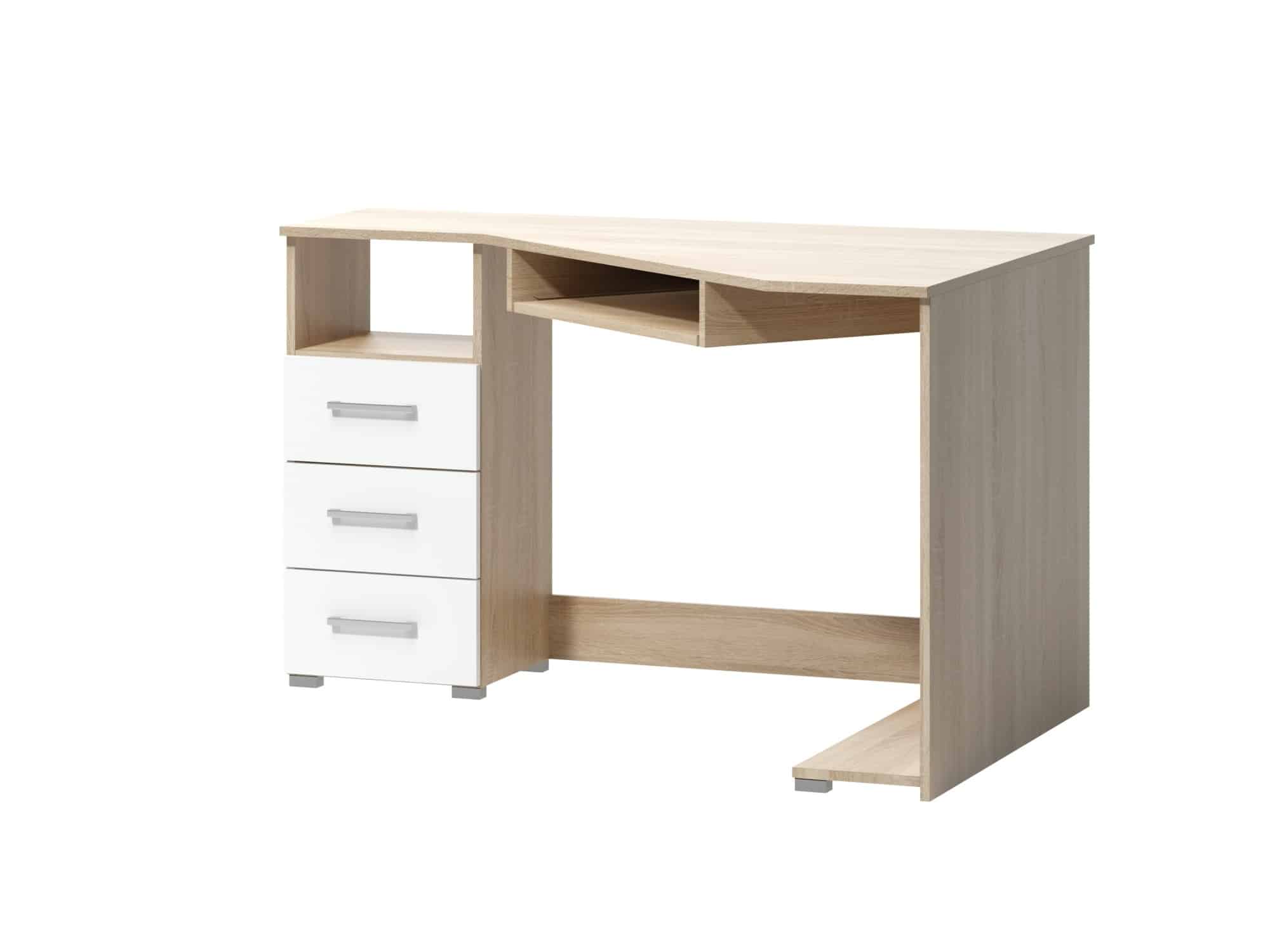 PC stůl ARTA 17, dub sonoma světlý/bílý mat