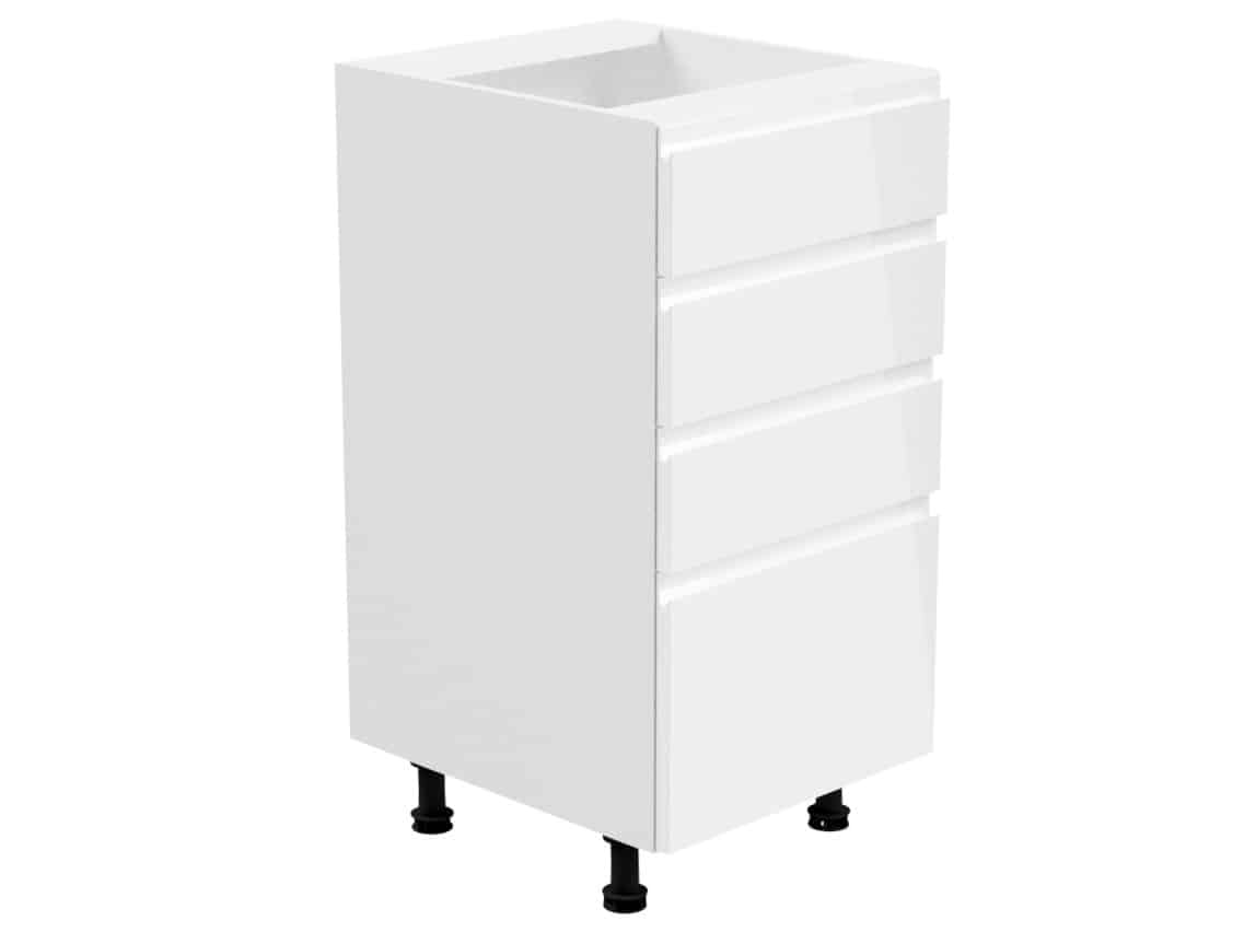 ASPEN, skříňka dolní D40S4, bílá/bílý lesk