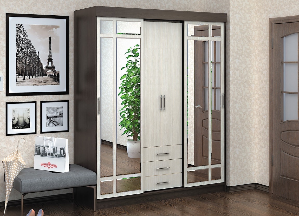 Šatní skříň FAVORIT 170, dub belfort/wenge